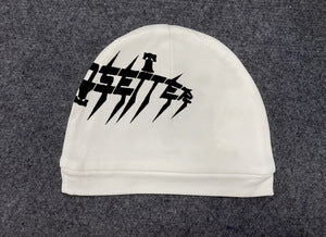 White and Black Y2K-style Skull cap