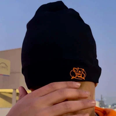 Black &Orange Skull Cap